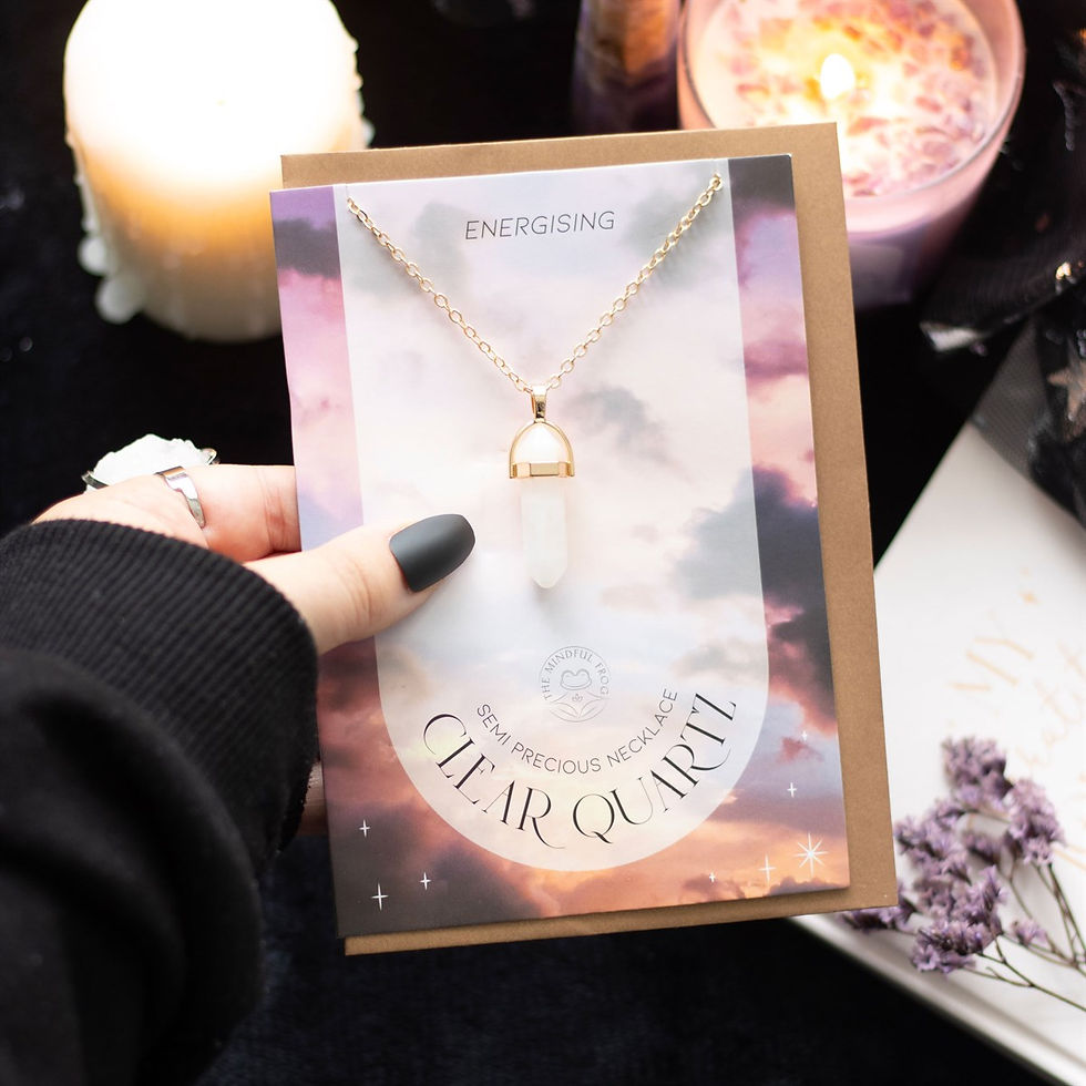 Thumbnail: AMETHYST CRYSTAL NECKLACE CARD 3 Varieties