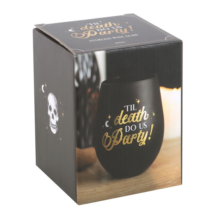 Thumbnail: Til Death Do Us Party Stemless Wine Glass