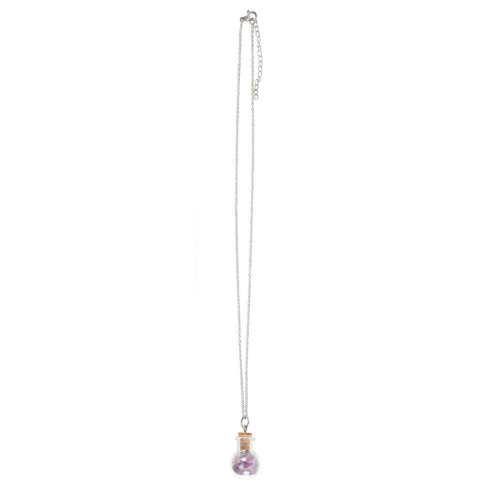 Thumbnail: Calming Amethyst Crystal Chip Potion Bottle Necklace