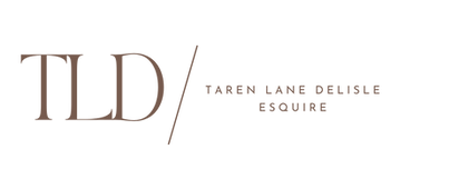 Neutral Minimalist Typography Monogram Photography Business Card showing TLD: Taren Lane Delisle Esquire