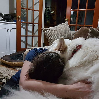Cuddles with my buddy Thor