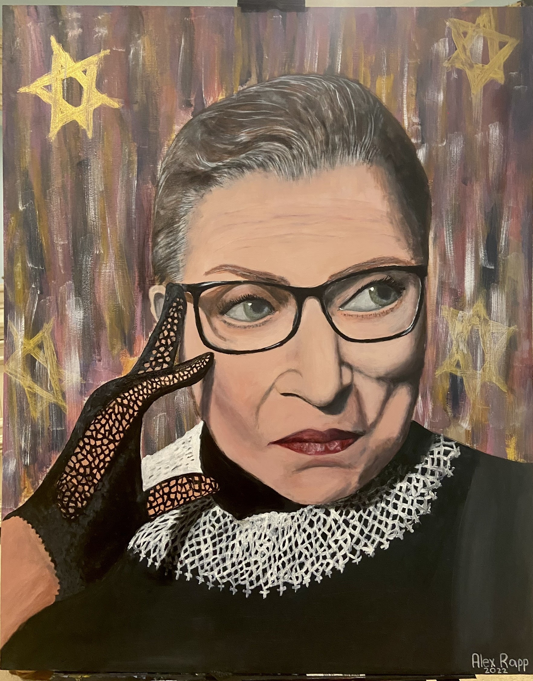 ruth bader ginsburg RBG painting art acrylic 