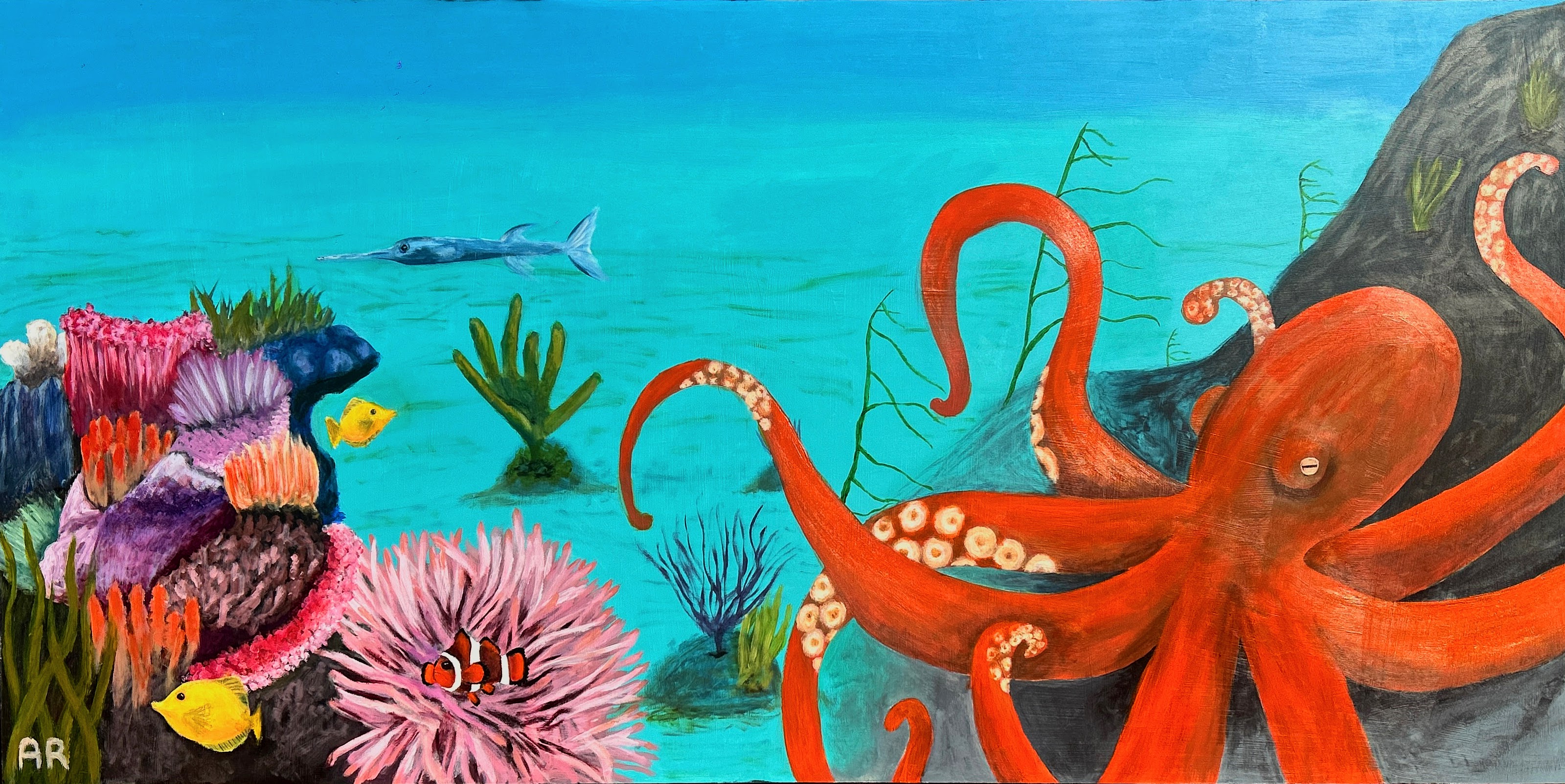 acrylic painting octopus under the sea art painting