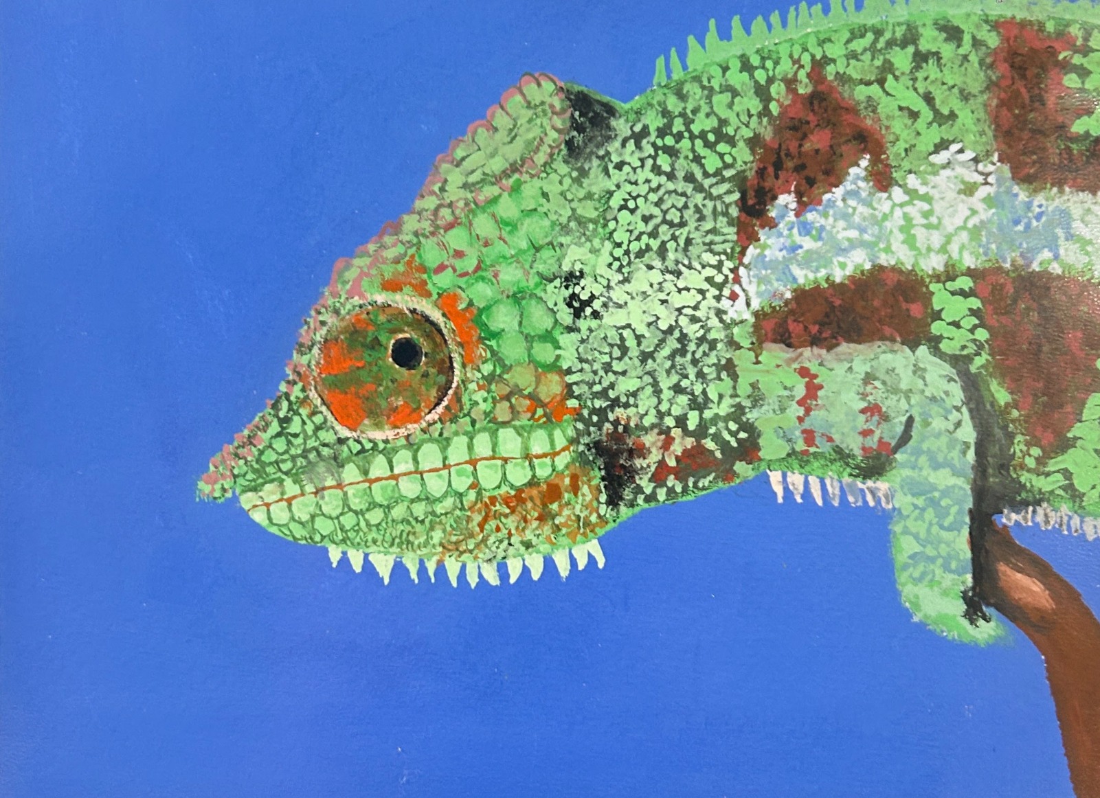 Chameleon Gouache art  painting on paper