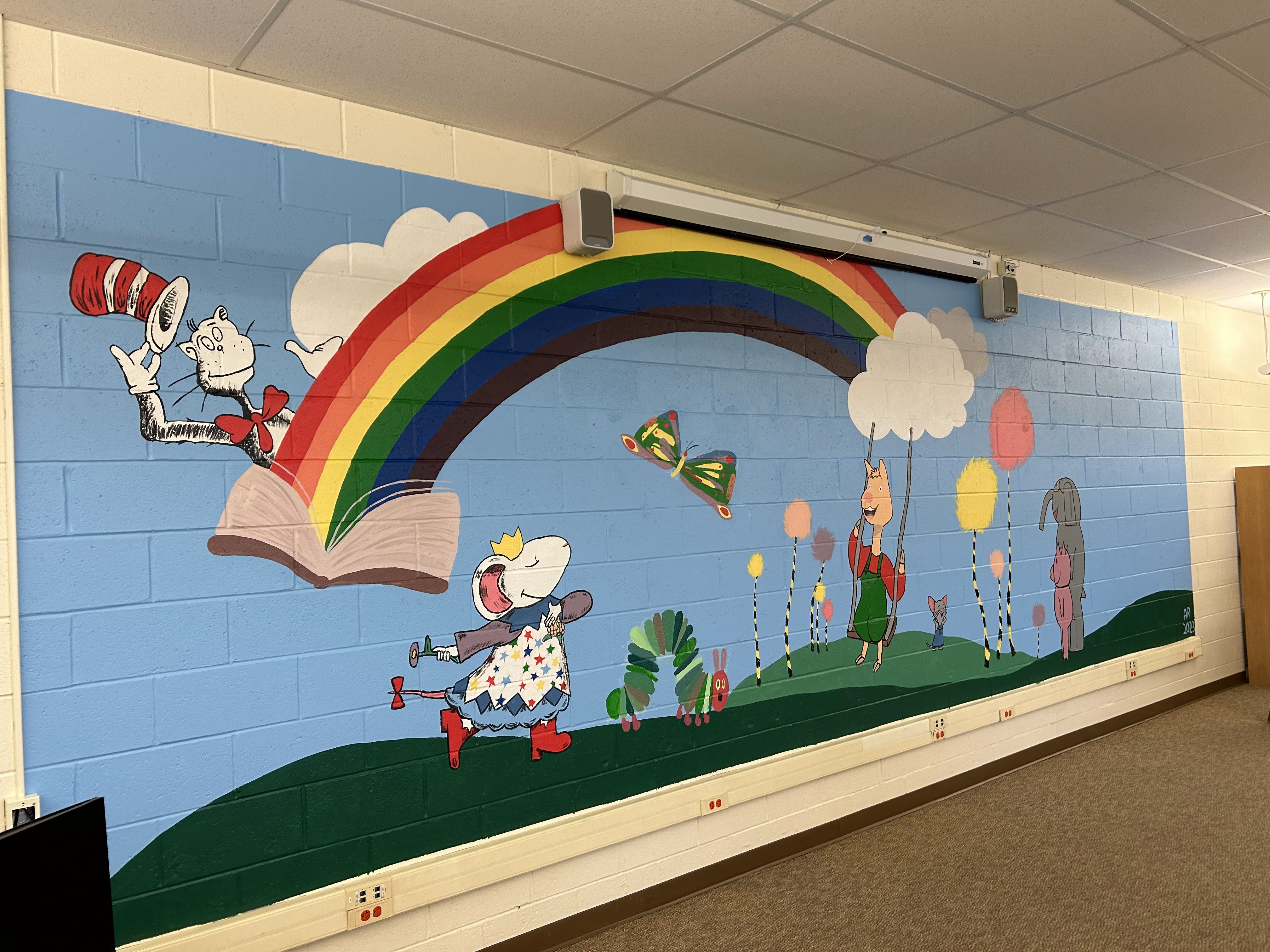 art mural painting library 