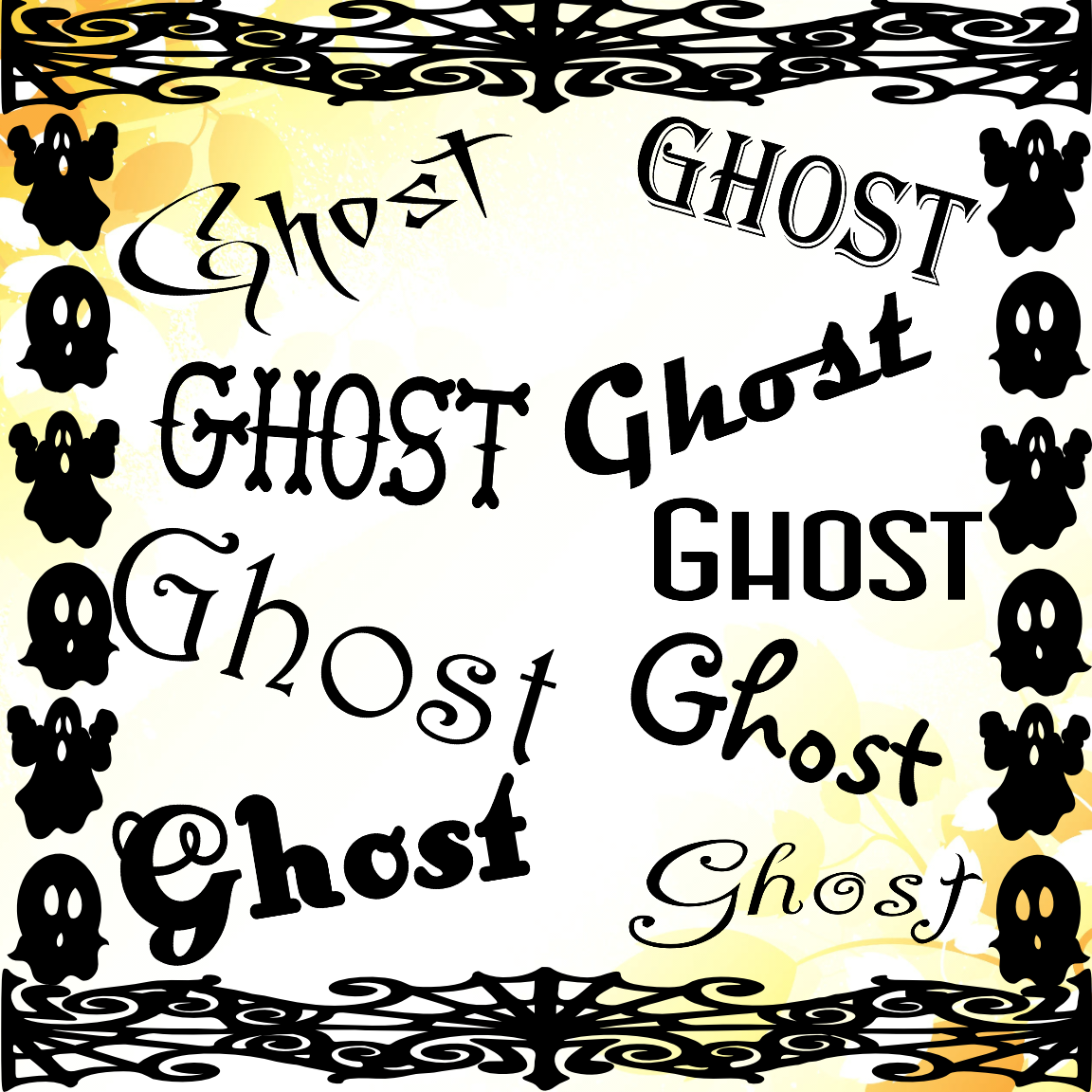 Ghost Font Digital Clipart