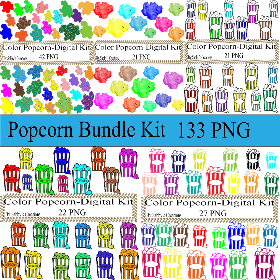 Popcorn Bundle Digital Clipart Kit A