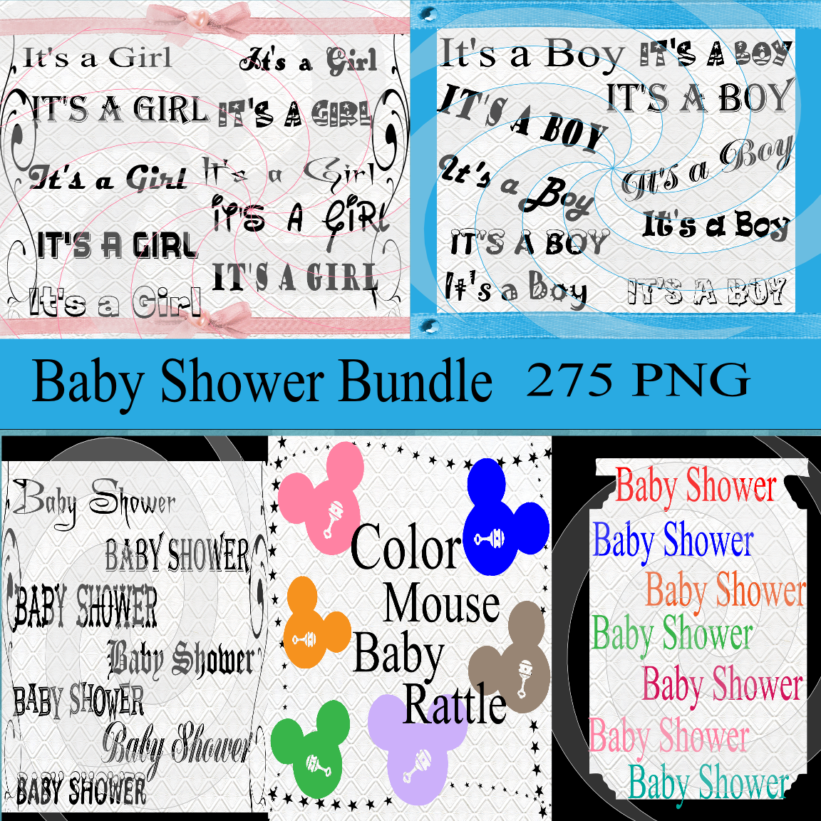 Baby Shower Bundle Digital Clipart