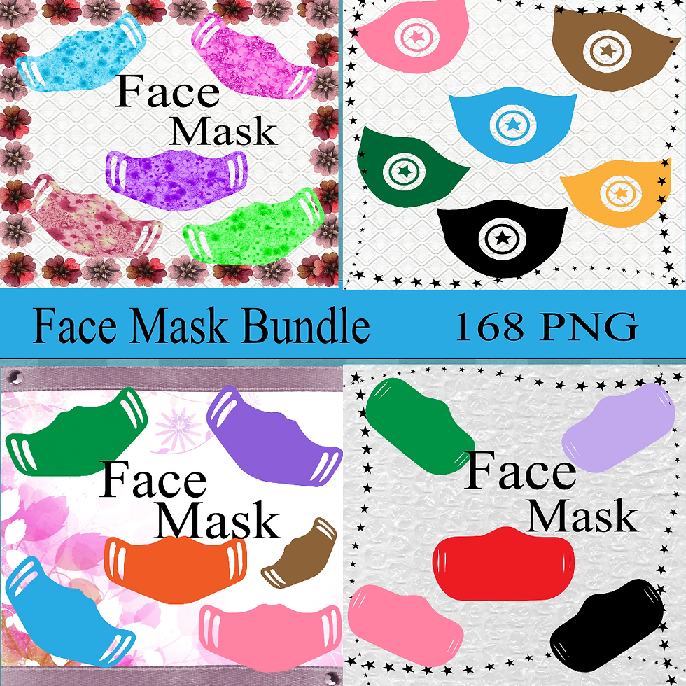 Face Mask Bundle Digital Clipart Kit