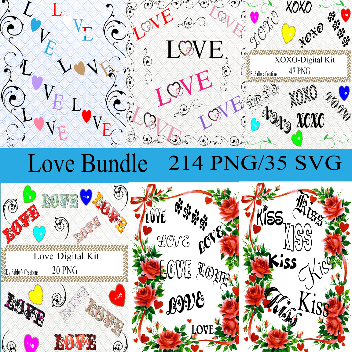Love Bundle Digital Clipart