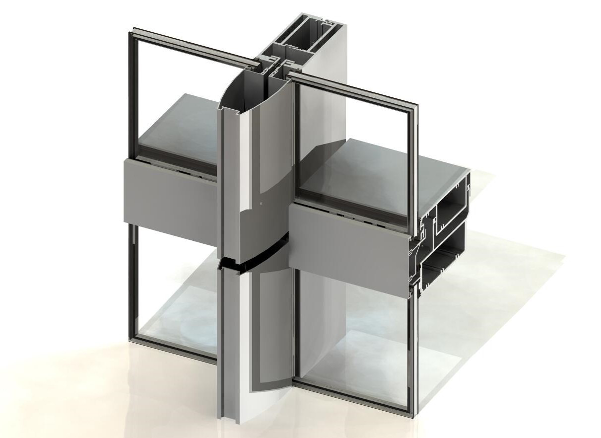 3D Model Curtain Wall w/ Bullnose Cap