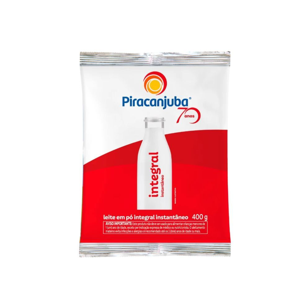 LEITE EM PÓ INTEGRAL PIRACANJUBA 400G X 25