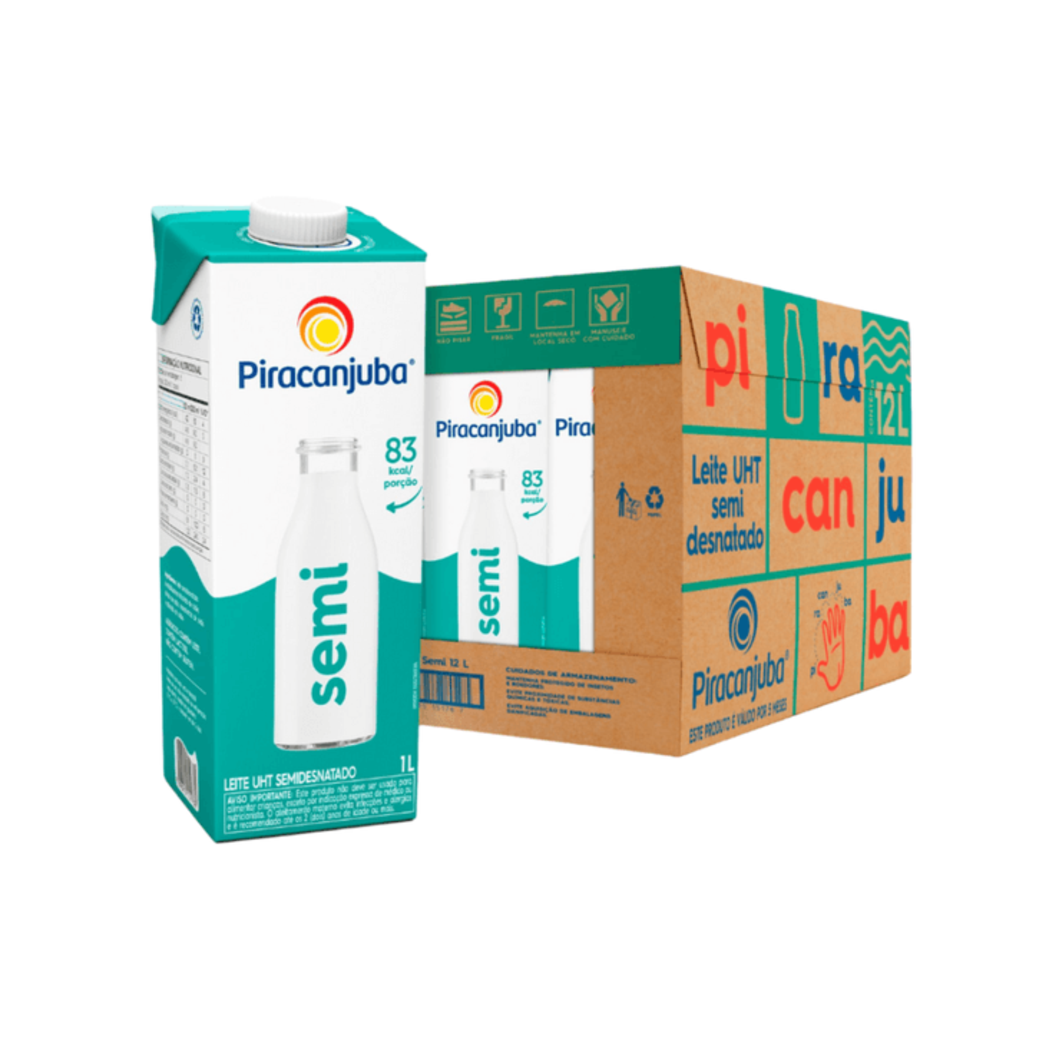 LEITE PIRACANJUBA SEMI 1L x12