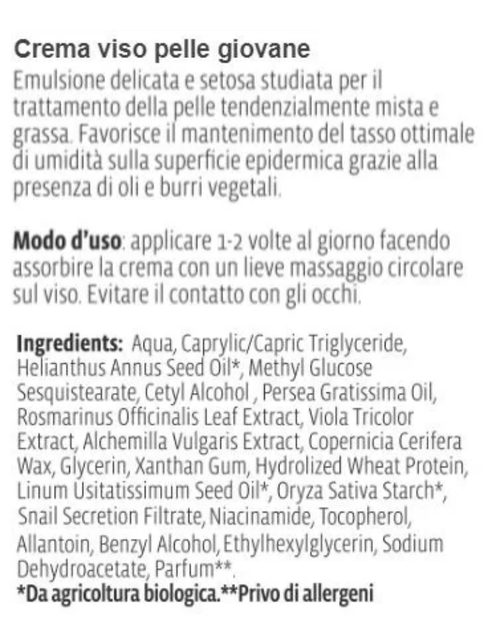 Miniatura: Crema Viso pelle giovane, idratante e lenitiva da 50ml