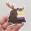 Thumbnail: Vinyl Sticker - Moose Nonbinary Heart Pride - 3" waterproof