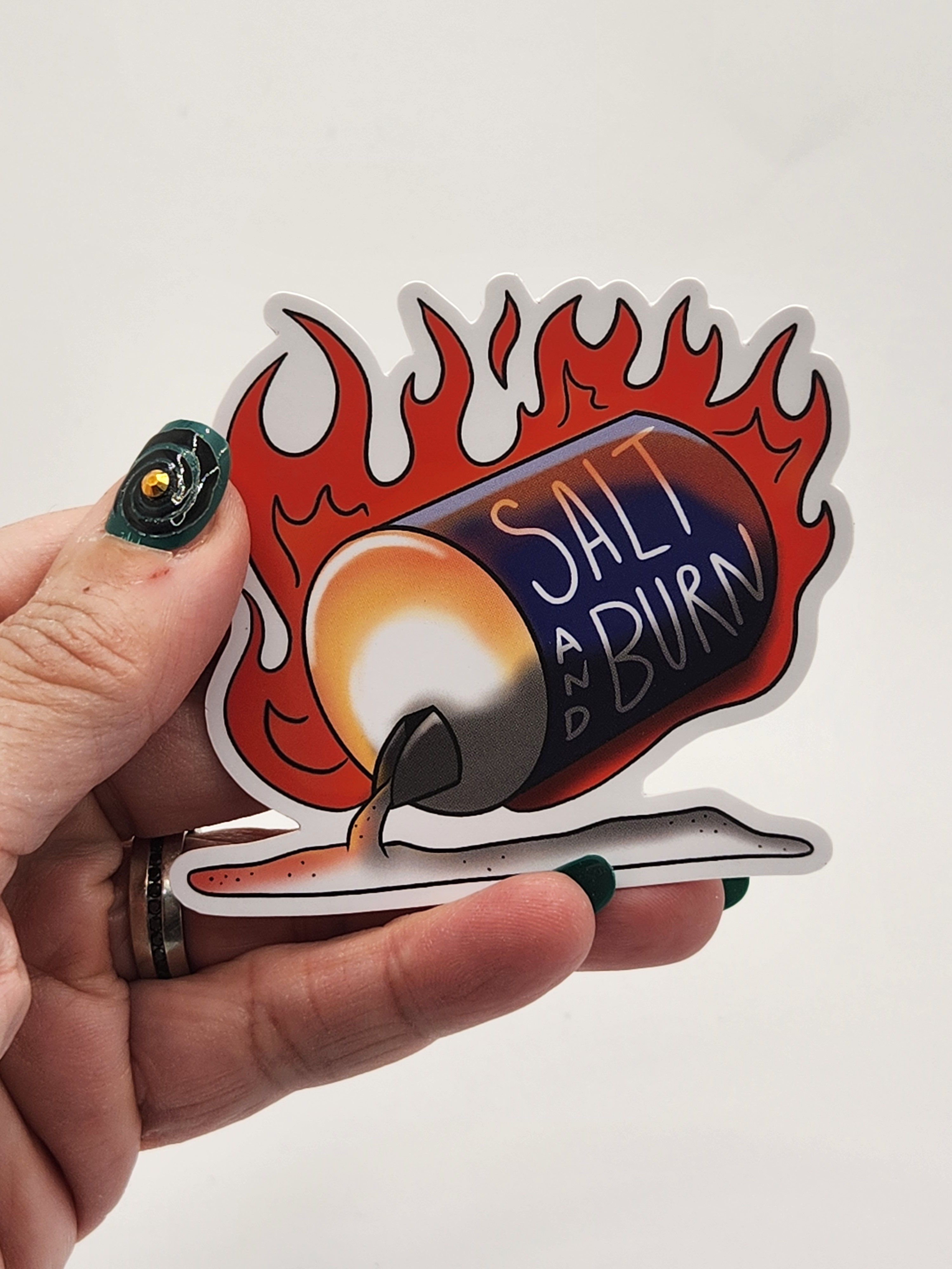 Vinyl Sticker - Supernatural Salt and burn traditional style