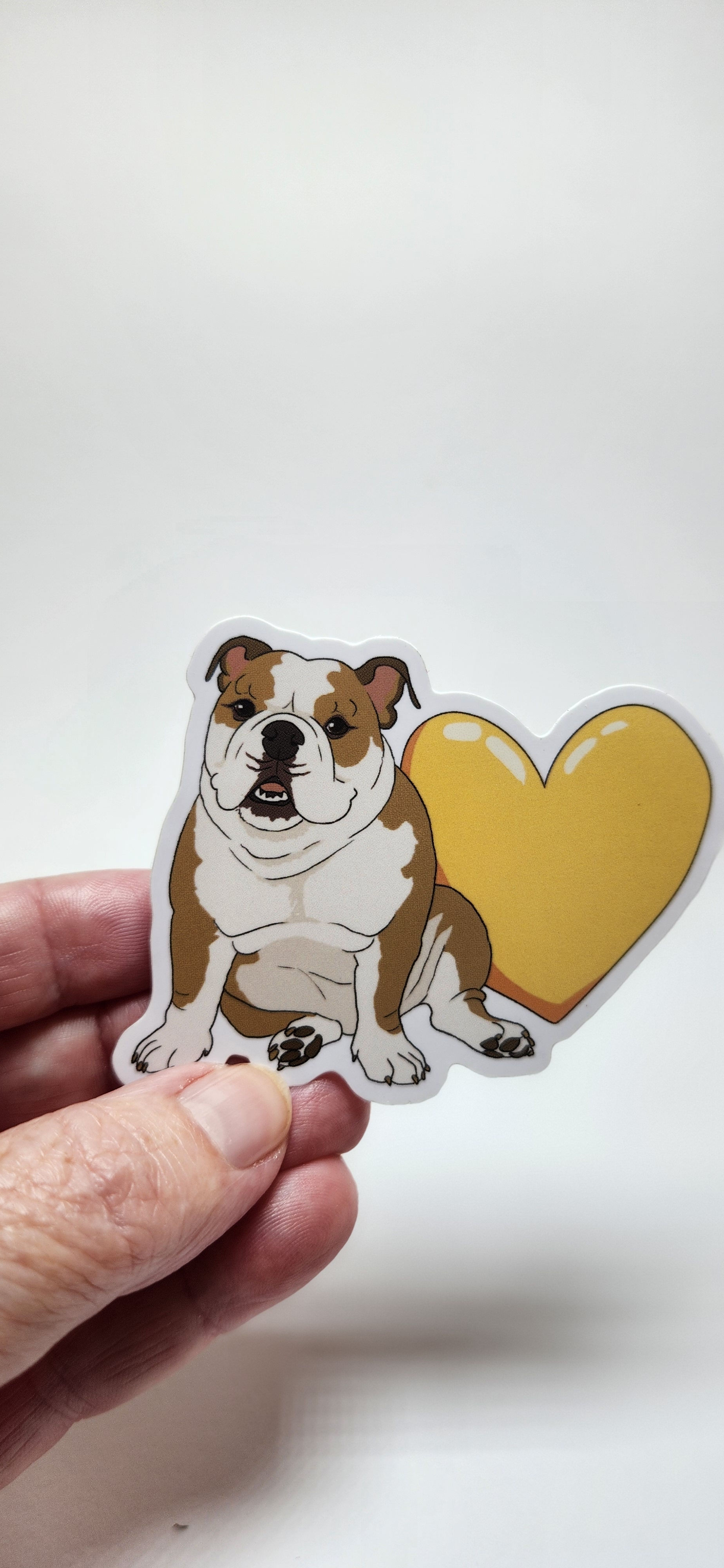 Vinyl Sticker - Bulldog Yellow Heart