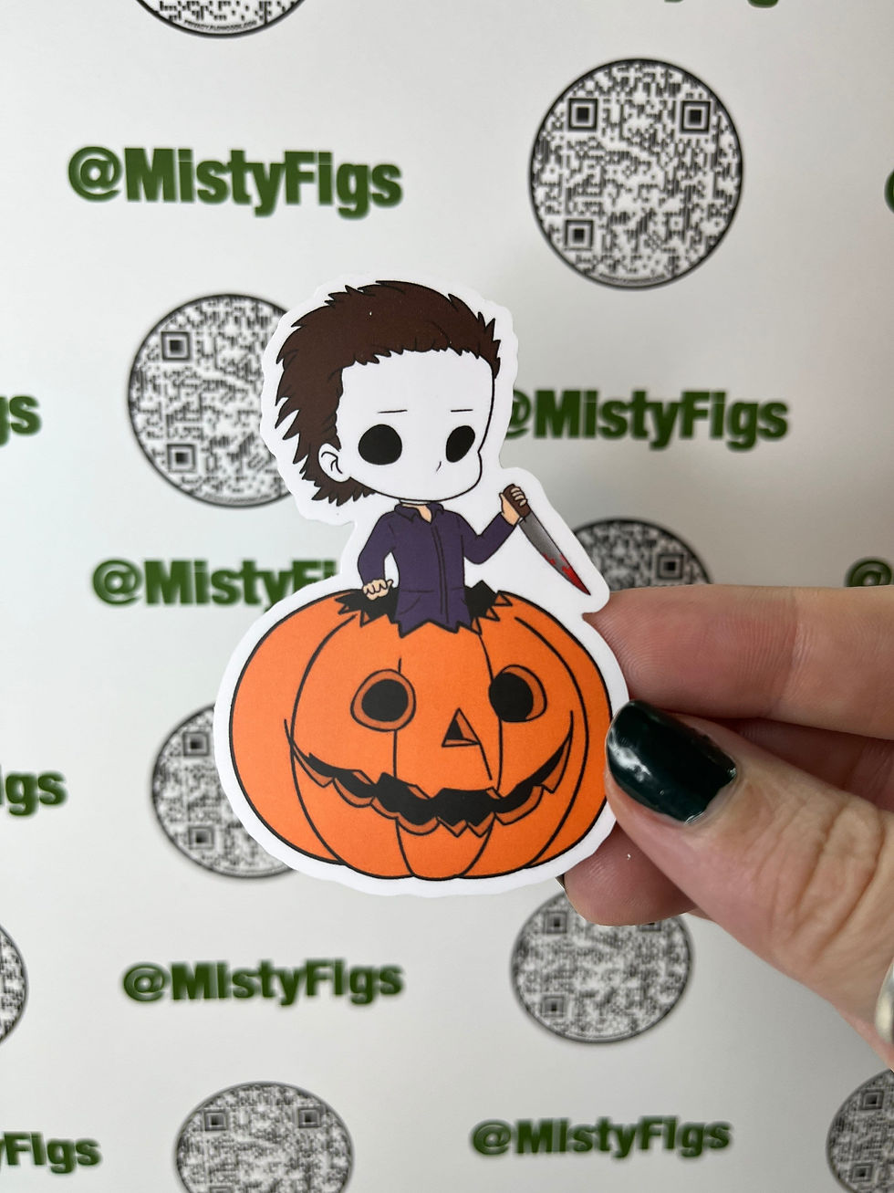 Thumbnail: Vinyl Sticker - Chibi Michael Myers Pumpkin -waterproof