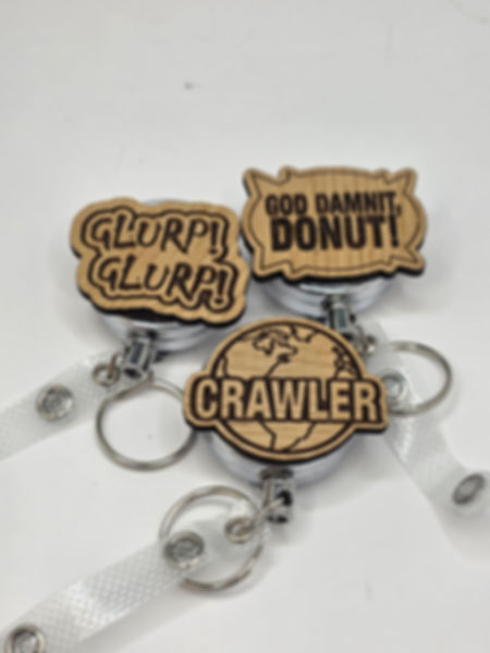 1.5" Badge Reel - Dungeon Crawler Carl DCC Wood/metal