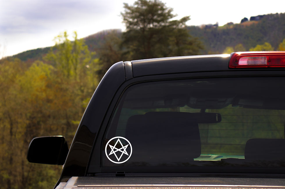 Thumbnail: Vinyl Decal - Unicursal Hexigram Men Of Letters Supernatural 2"-12" - .