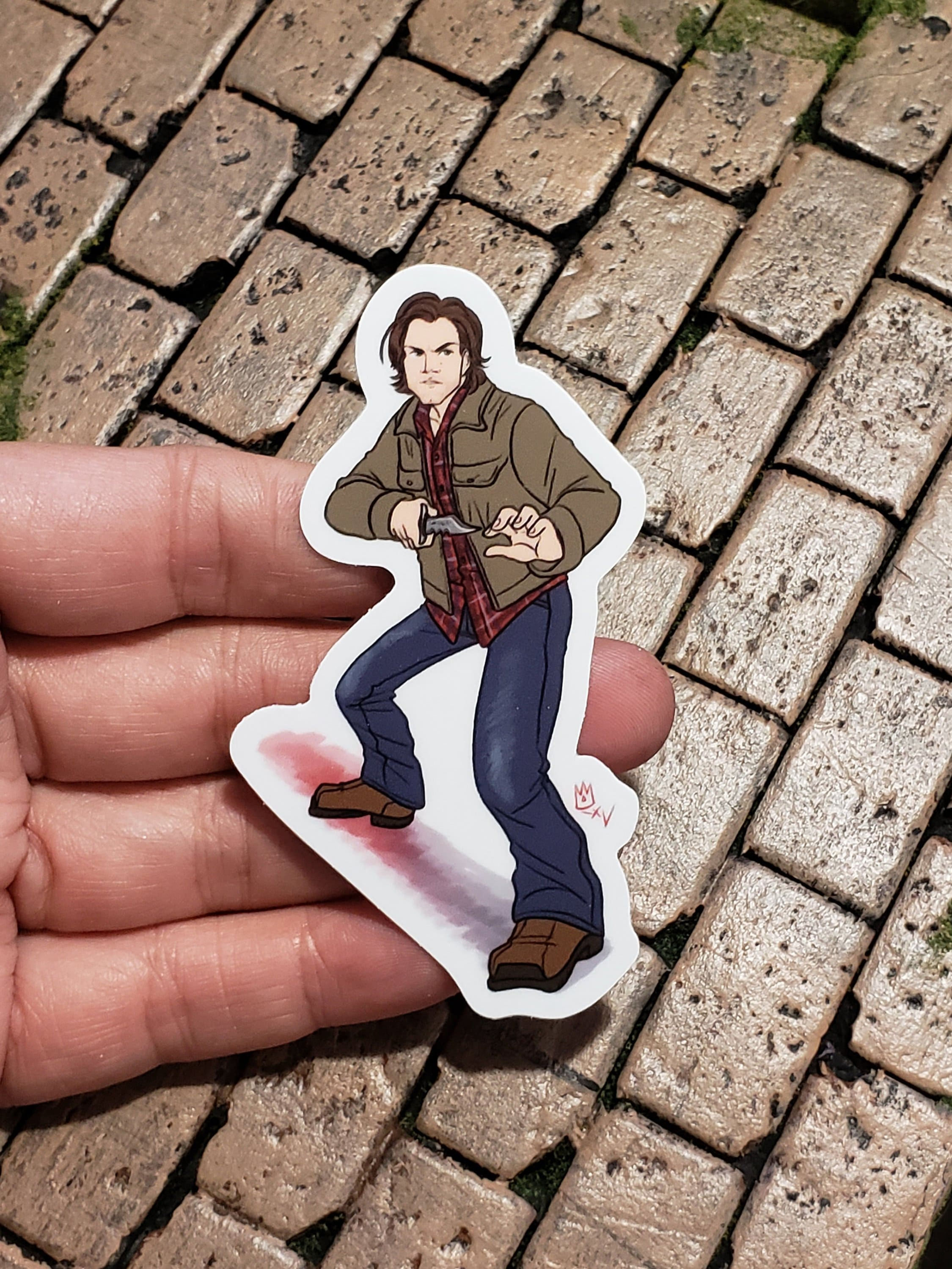 Vinyl Sticker - Sam Winchester with Ruby's knife -waterproof