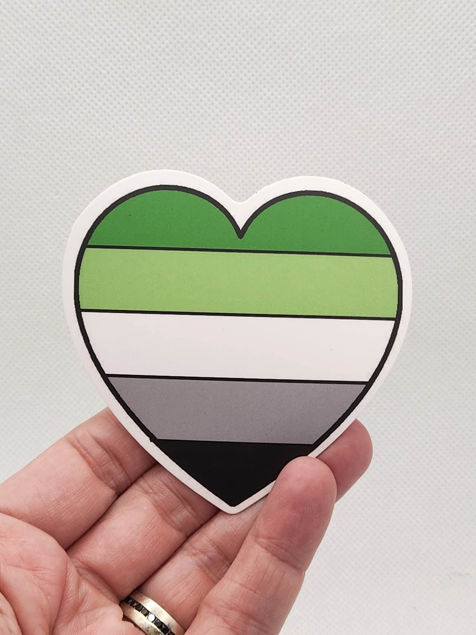 Vinyl Sticker - Aromantic Heart Pride - 3" wate