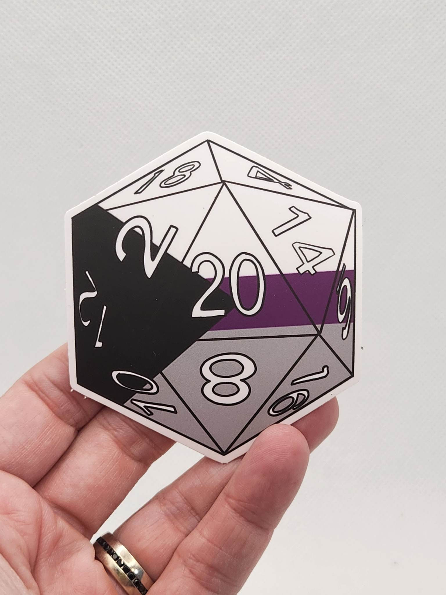 Vinyl Sticker - Demisexual D20 dnd Pride - 3" waterproof