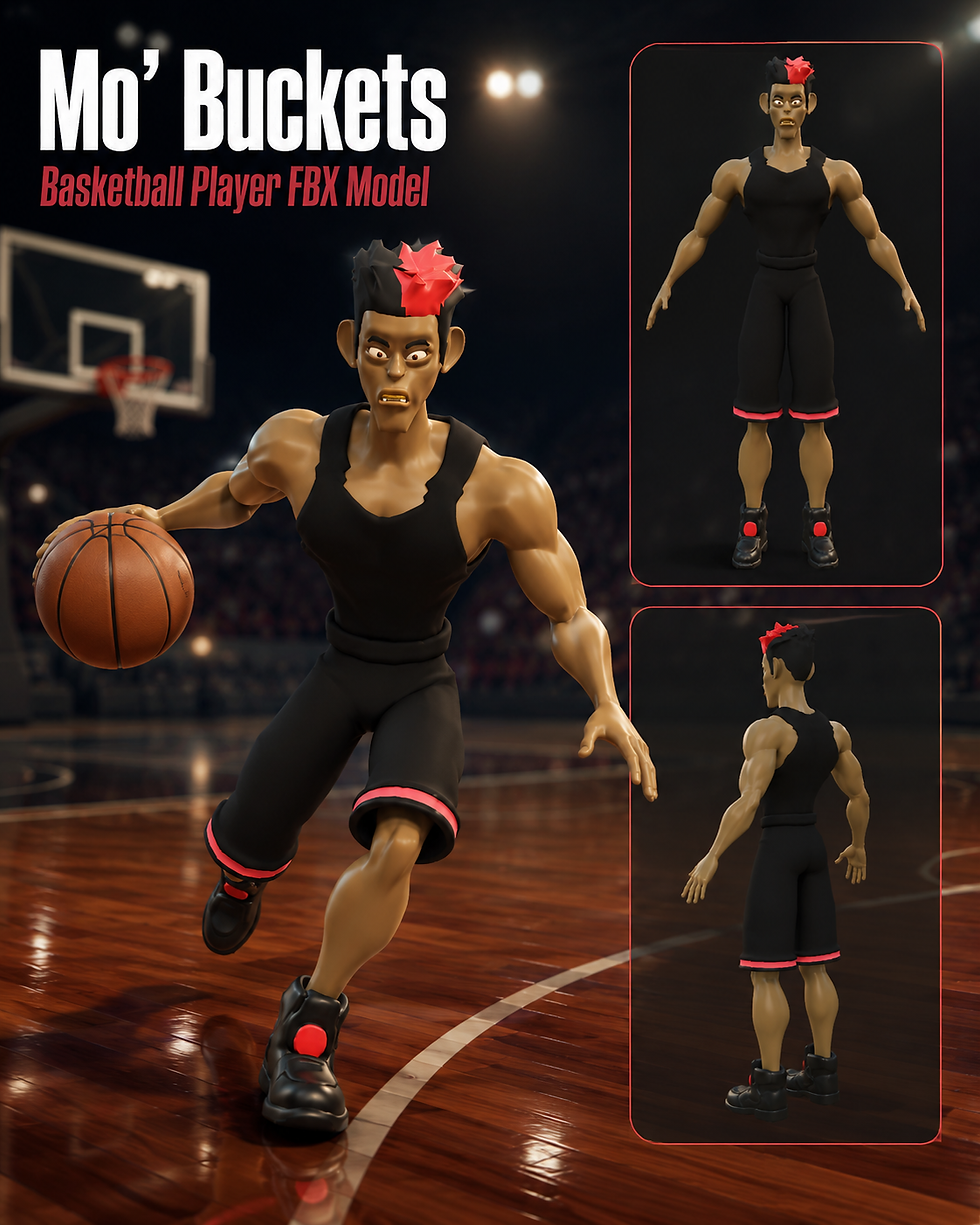 Thumbnail: MO' BUCKETS basketball 3d character asset
