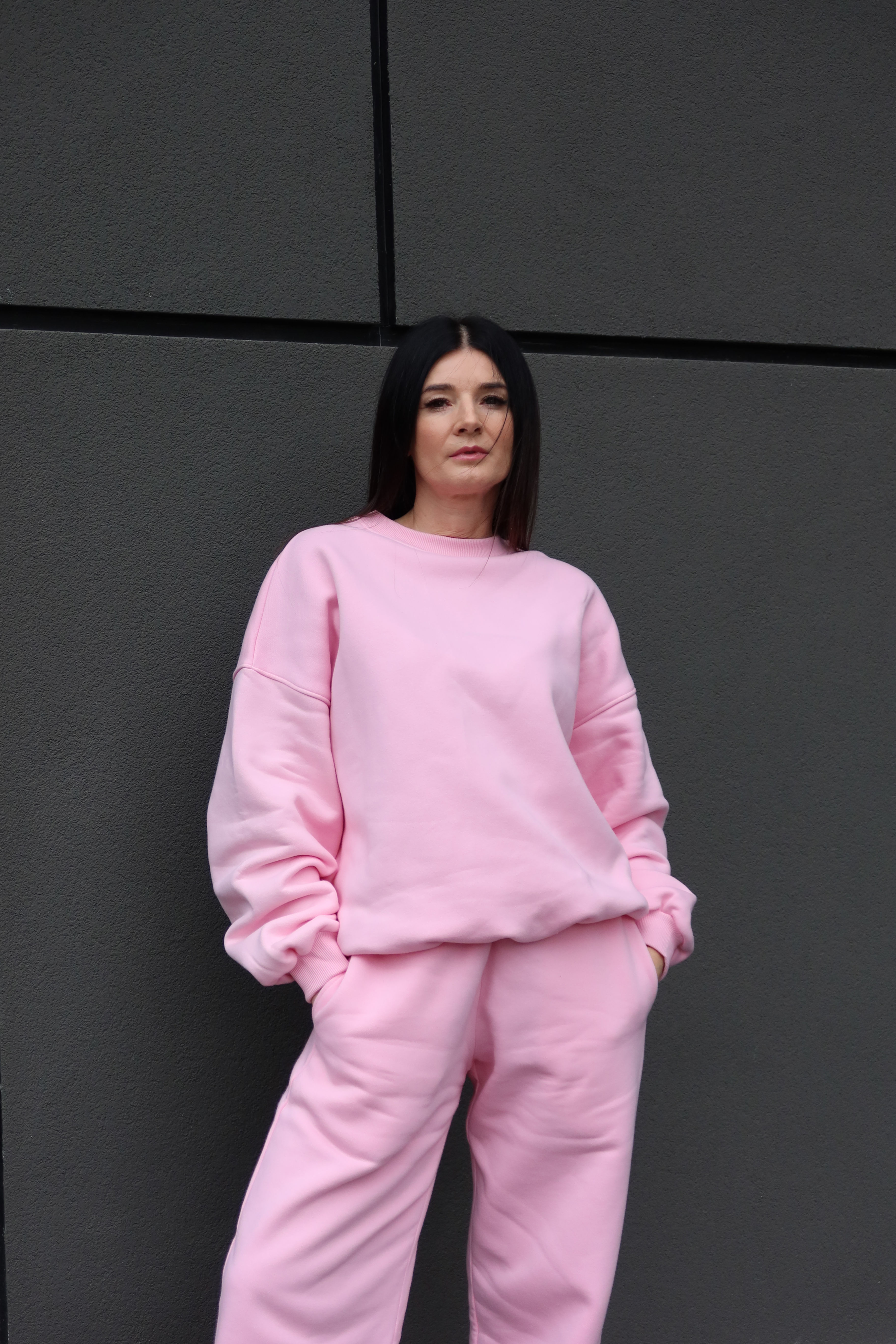 Bluza Baggy bez kaptura Różowa