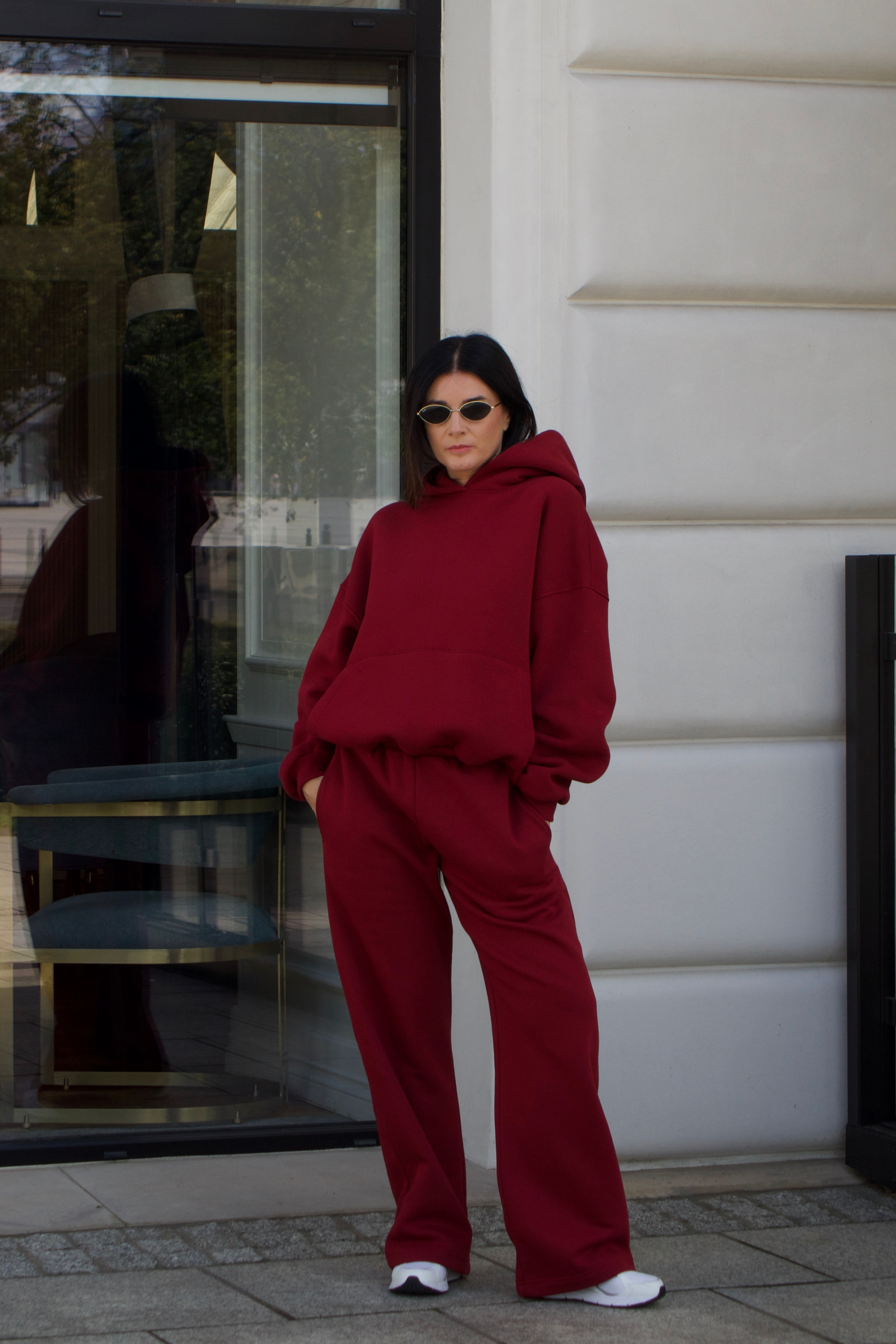 Spodnie Baggy Bordo 2w1