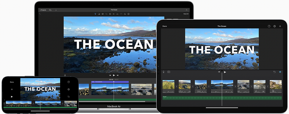 image of iMovie on various devices, from Apple's website