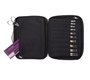 knitting needle storage case for interchangeable knitting needles