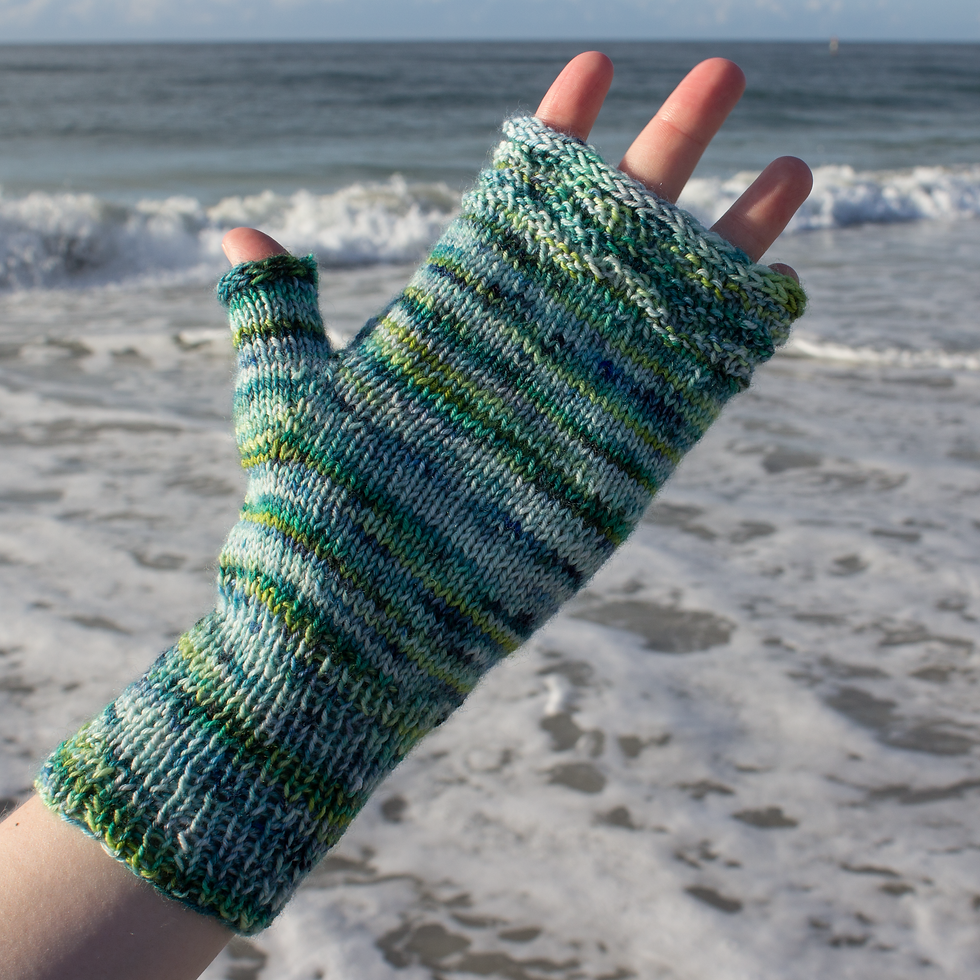 Thumbnail: Along the Shores Fingerless Mitts
