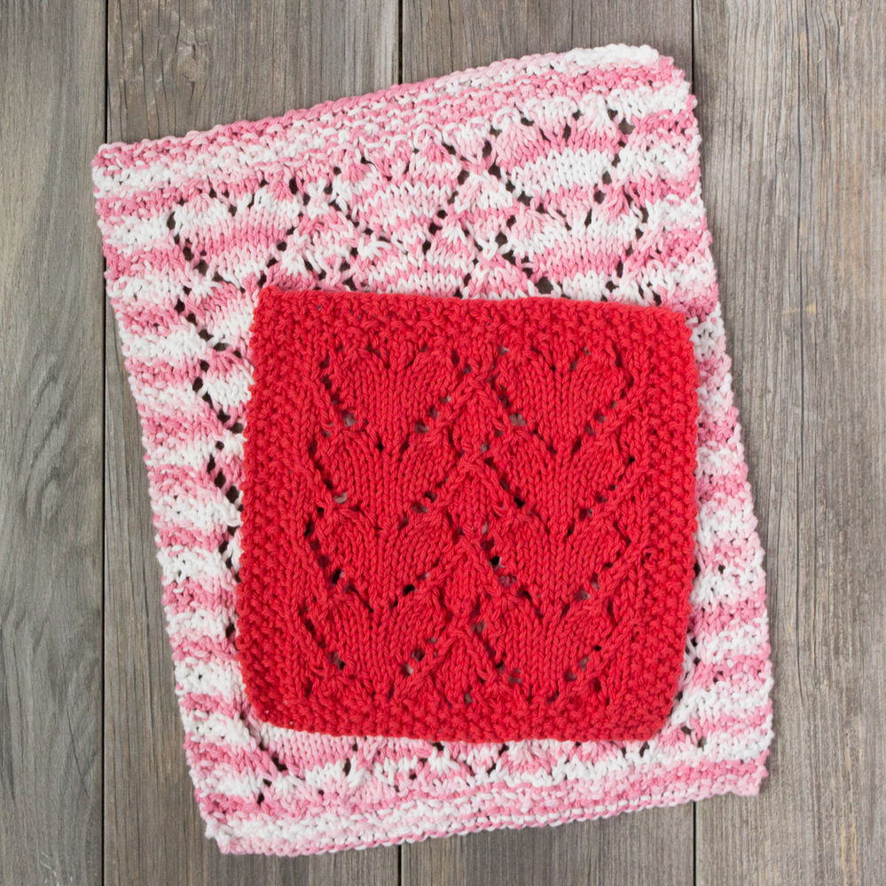 Free Knitting Pattern Lovely Heart Dishcloth