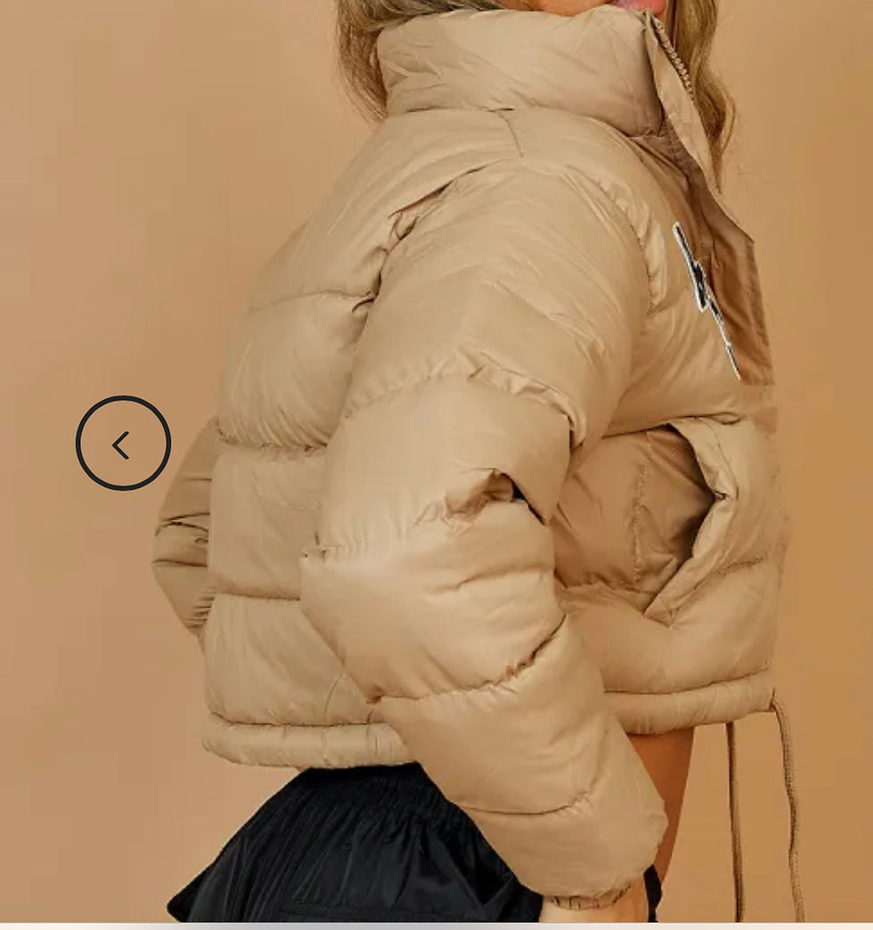 Thumbnail: NYC Embroidered Cropped Puffer Jacket