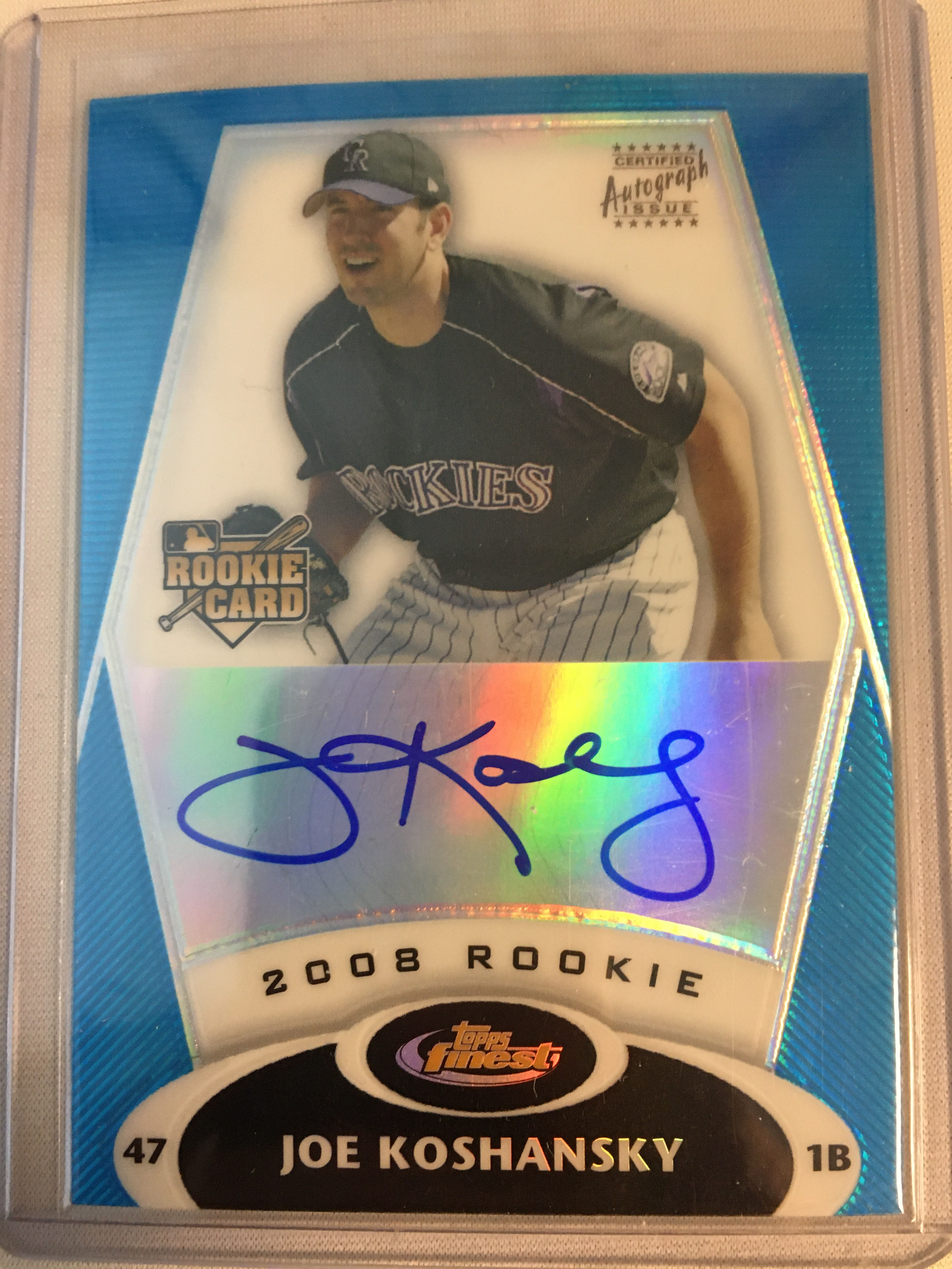 2008 Finest Refractors Blue #161 Joe Koshansky AU