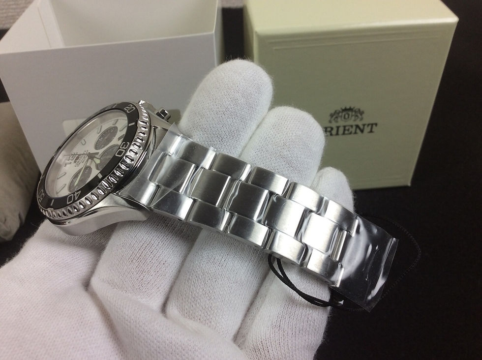 Thumbnail: Orient Mako RN‑TX0203S Men’s Solar Chronograph – White Dial, Classic Sport
