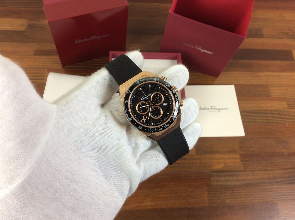 Thumbnail: Salvatore Ferragamo SLX SFHR00320 Black Chrono Men's Watch New + Box & Paper