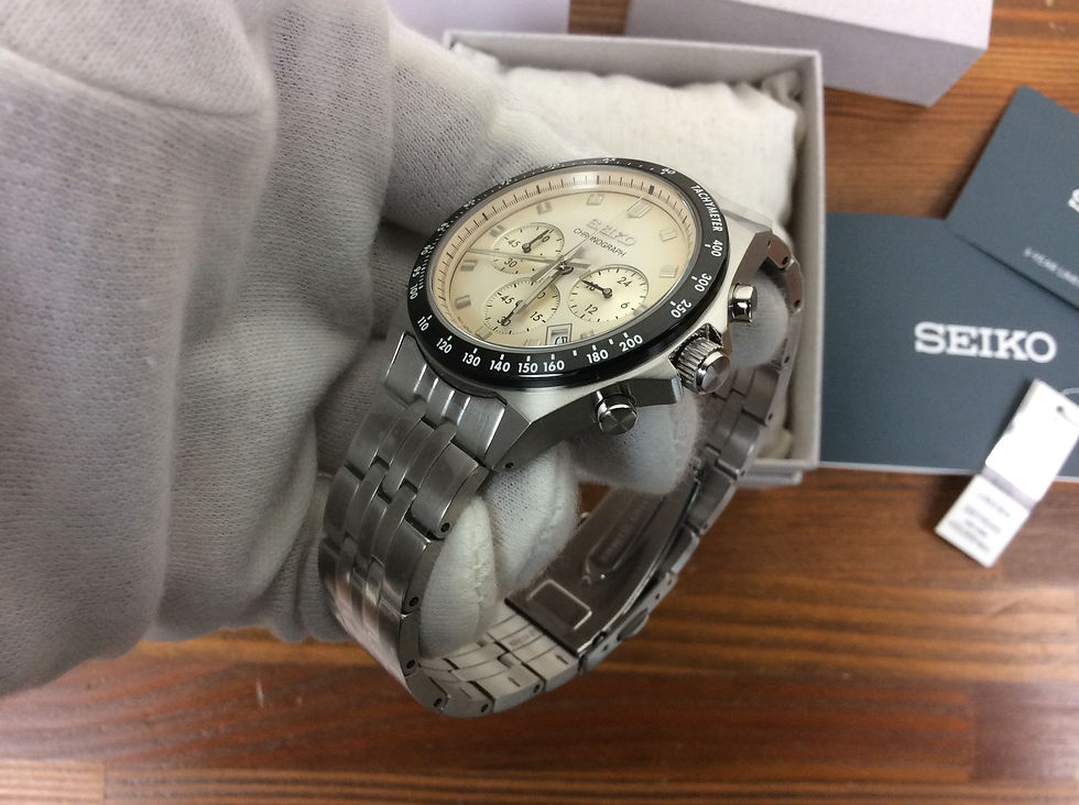Thumbnail: Seiko Selection SBTR045 Men's Quartz Chronograph – Ivory Dial, Stainless Steel