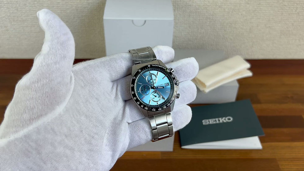 Thumbnail: Seiko Spirit SBTR029 Chronograph Quartz Watch New + Box & Paper's 