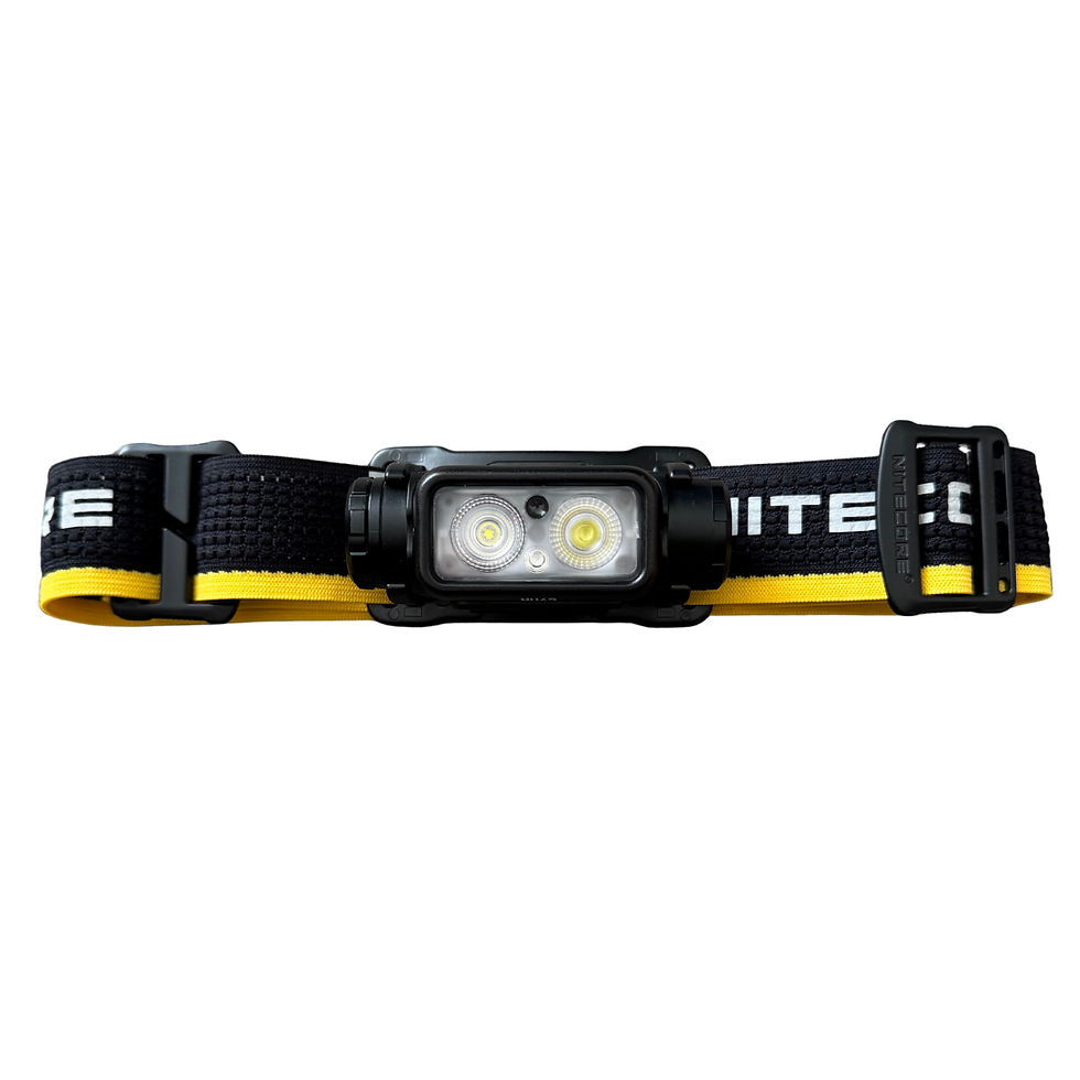 Headlamp for hiking in the dark on overnight backpacking trip