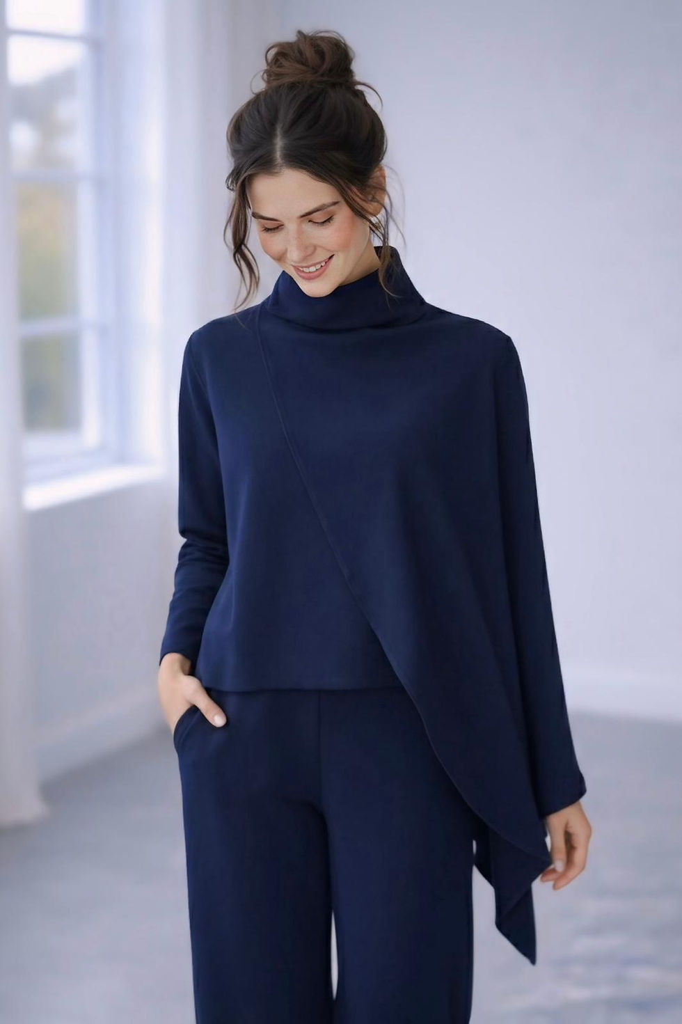 Küçük resim: Pelerin Detaylı Bluz - Pantolon Takım