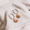 縮圖：Silver Hoop Sustainable Earrings with White Round Beads Upcycled from Radish Peels
