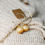 縮圖：Gold C-Hoop Sustainable Earrings with Big White Round Beads Upcycled from Big White Round Beads