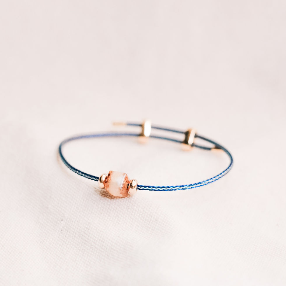 Thumbnail: Colorful Sustainable Friendship Bracelet with White Small Cube Bead Upcycled from Radish Peels