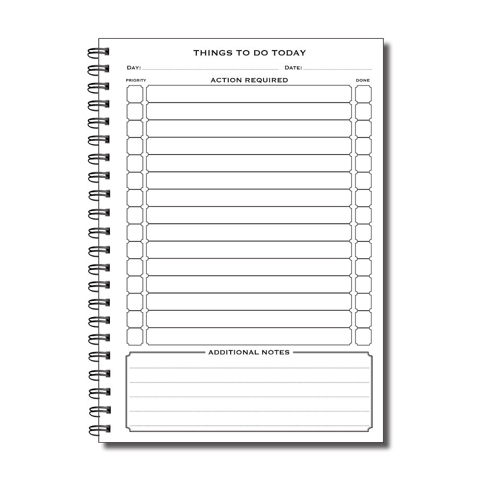 Thumbnail: Designer Range Things To Do Today A5 120gsm 50 double sided pages Wirobound