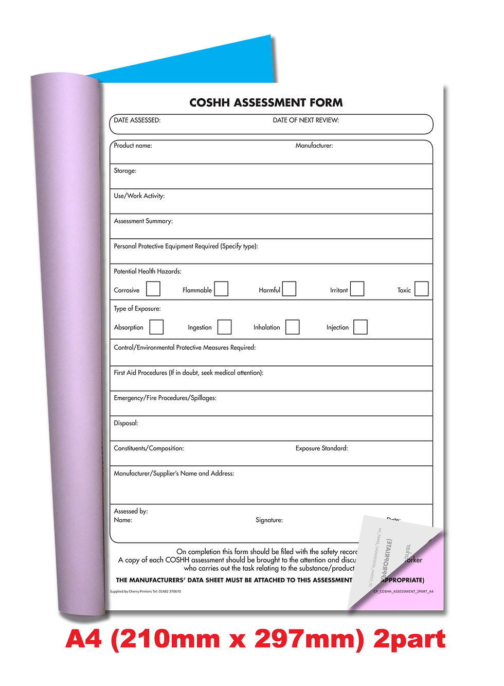 Thumbnail: Cherry Printers COSHH Risk Assessment A4 Duplicate NCR
