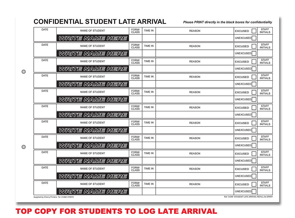 Thumbnail: NCR Confidential Student Late Arrival Duplicate REFILL PACK A4