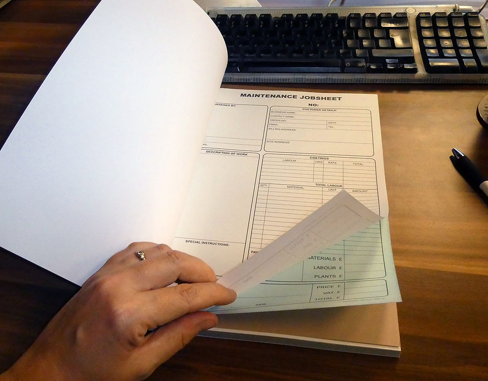 Thumbnail: Cherry Printers Maintenance Job Sheet Book Duplicate NCR A4 2 part sets