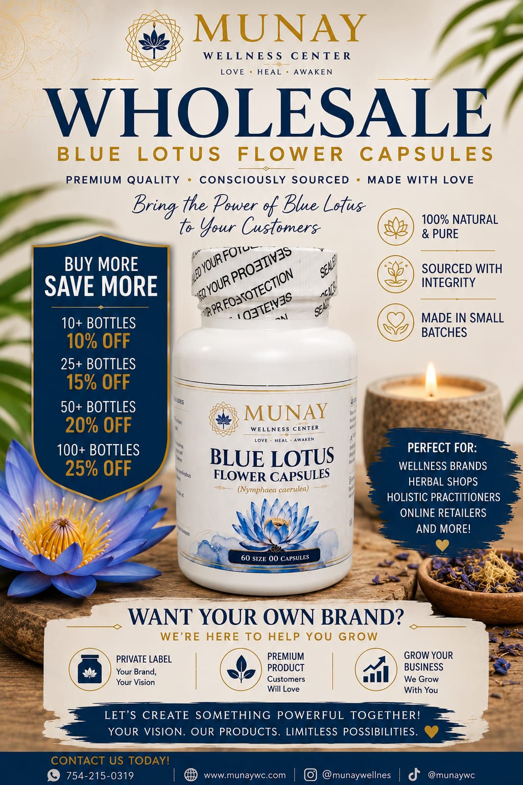 Capsulas de Flor de Loto Azul/ wholesale Blue Lotus Flower Capsules